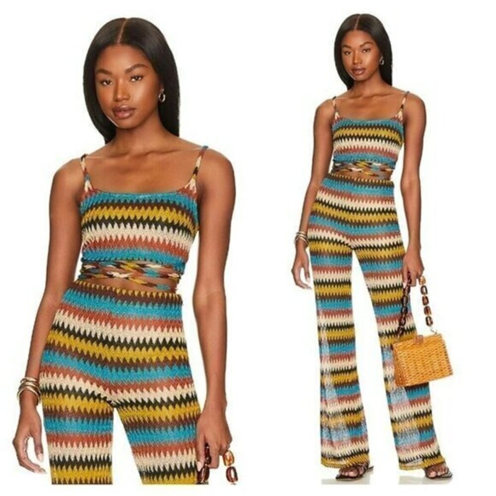 House of Harlow 1960 xREVOLVE Paradis Top and Pant - Brown Multi